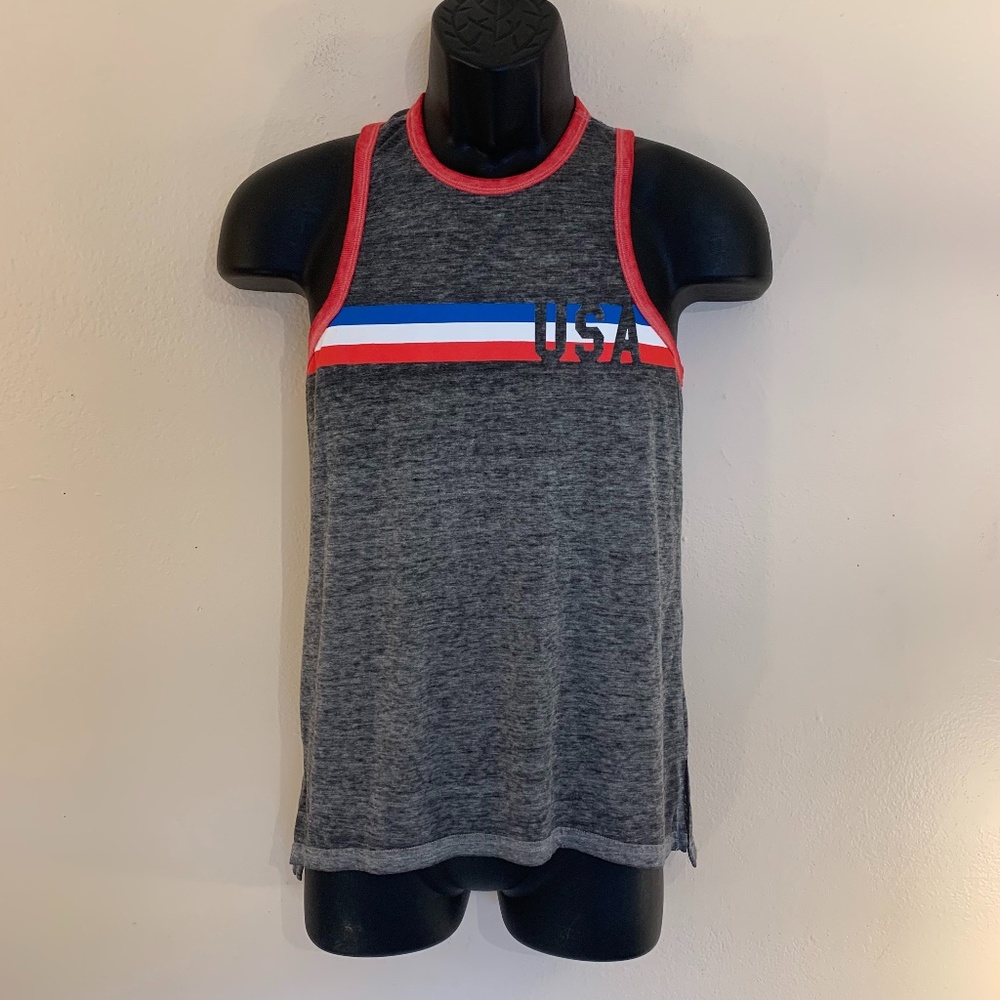 Modern Lux Burnout Racer Back Tank Top XS 53% cotton / 47% polyester translucent